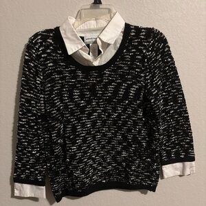 Alfred Dunner Black and White Sweater
